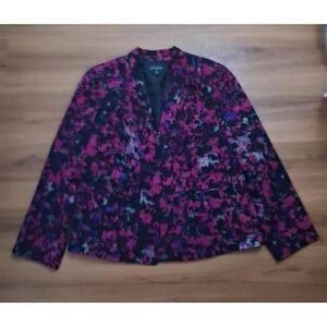 Womens Kasper Color‎ Block Open Front Casual Blazer Jacket